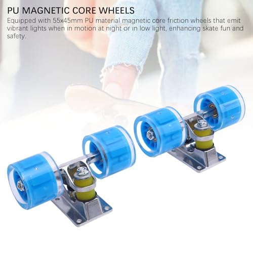 Fockety -Achsen, Aluminiumlegierung, 1 Paar, 55 X 45 Mm, Rollen-Set, Rollen-Kombi-Set, 3,2-Zoll-Achsen-Rollen-Kombi-Set für Cruiser (Blue)