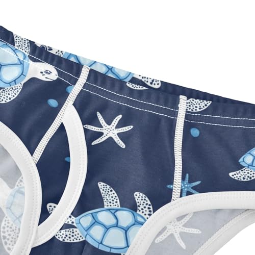Wusikd White Blue Turtles Boys' Underwear Cotton Boys Briefs Soft Toddler Underwear 2T4