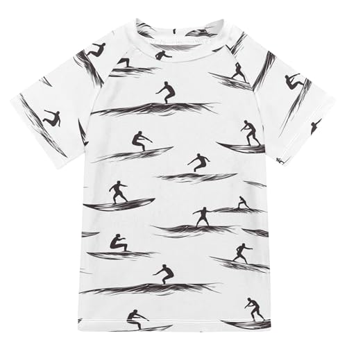 Surfing White Bathing Suit Girls Sun Protection Rash Guard Swimsuit Swimwears Kids Polyester Shirts for Teen Boy 4T