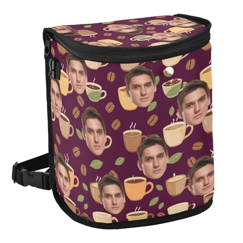 Image of Wudan Cartoon Coffee Elements Custom Trash Can for Car with Lid Lid Leak Proof Hanging Trash Can for Car Interior Essentials