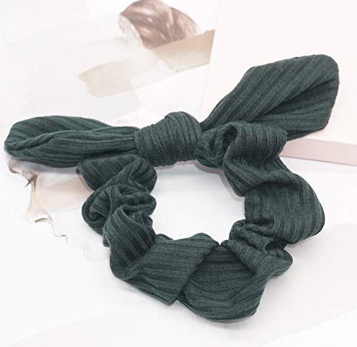 Funlovin FL-SCRUNCHIES-6 Bunny Ear Scrunchies Cotton Bow Hair Scrunchie Cute Knotted Bowknot Ribbon Ties Elastic Scrunchy Bands Ponytail Holder thumb #6