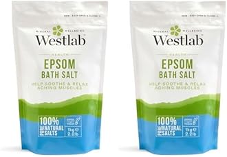 Westlab 100% Pure Reviving Epsom Salt, 1 Kg (Pack of 2)