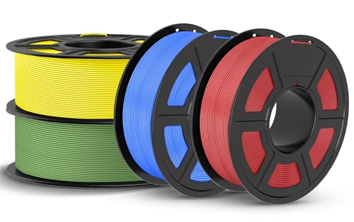 Image of JAYO PLA 3D Printer Filament Bundle 4.4KG, PLA Filament 1.75mm Bulk, Dimensional Accuracy + /- 0.02mm, 4 Pack 1.1kg Spool (Cherry Red,Pri-Yellow,Pri-Cyan,Olive Green)