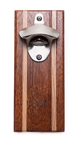 Bruntmor Strong Magnetic Zinc Alloy Wall Mounted Wine Opener & Cap Catcher Can Opener, Rust Resistance Bottle Opener Manual, Bar Accessories, Home Bar Opener For Mini Bar #TOP1