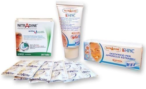 Nitradine Ortho Tablets & Shine Toothpaste Dental Appliance Toothpaste for Cleaning