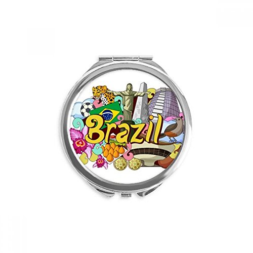 Miroir de poche football brésilien pour corriger son maquillage rapidement sans encombrement