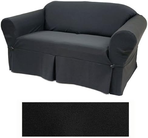 Ultra Suede Black Furniture Slipcover Loveseat 638