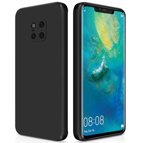 GiiYoon Cover per Huawei Mate 20 Pro / 20 RS Custodia in Silicone, Custodia Antiurto Case Sottile in Silicone TPU con Strato Interno in Fibra e Protezione della Fotocamera, Nero