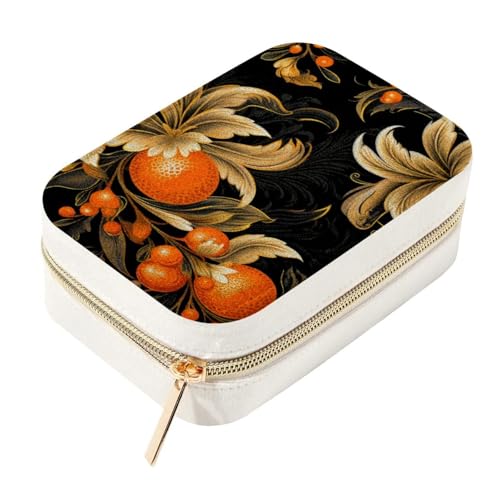 Joyero de viaje doble capa naranja, el regalo perfecto para collares y aretes de mujer 2