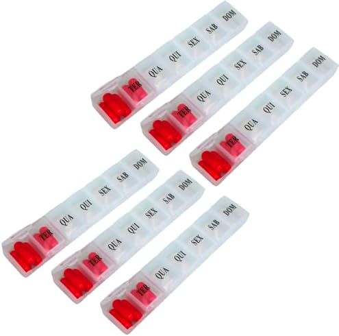 Kit 6 Porta Comprimido Remédio Dias da Semana