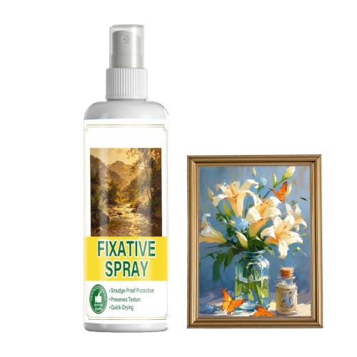 Art Fixative Spray - 100 Milliliter Smudgeproof Fast Drying Primer Pencil Drawing Fixative Clear Durable Transparent Archival Safe Finish | Essential Professional Protection For Oils Wallpaper