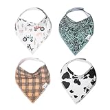 Copper Pearl Baby Bibs 4 Pack, Bandana Drool Bibs for Baby Girl & Boy, Soft Cotton Teething Bibs, Jo