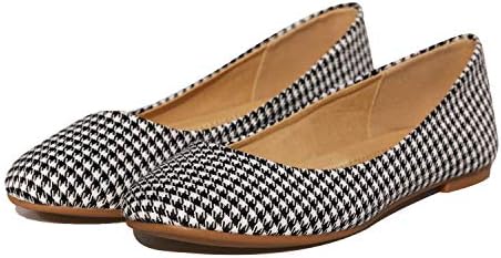 Women's Ballet Flats Slip On Dress Ballerina Walking Shoes (8.5 M US, Plaid Black) | Image 5