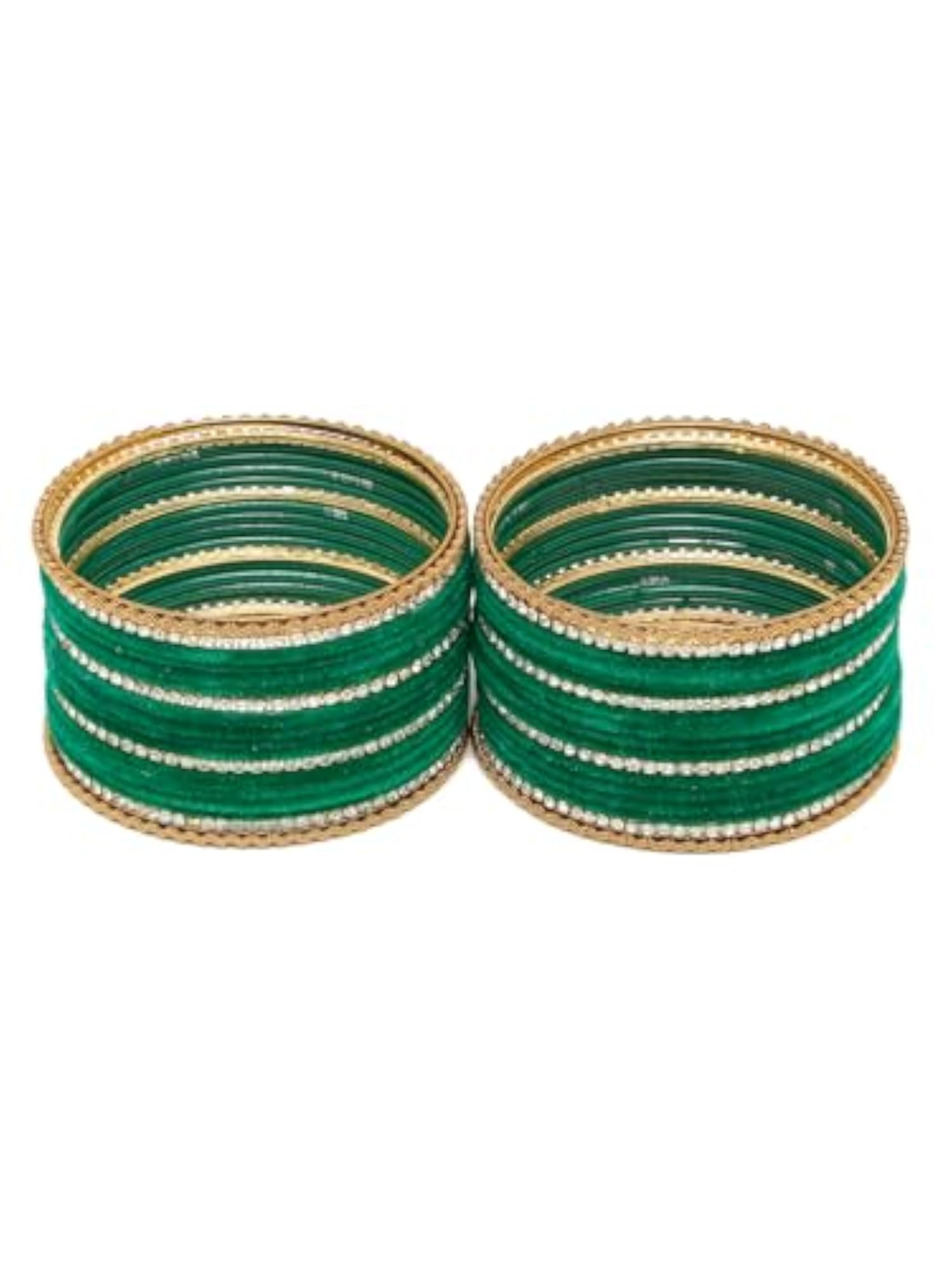 Women's Velvet Bangles Set, Green, Elegant Gift