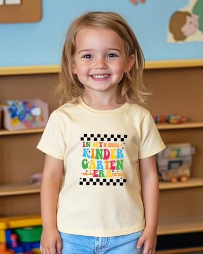 Image of Kindergarten Shirt for Girls Boys Kids Toddler First Day of School Shirts Back to School in My Kindergarten Era Tshirt 2T-7Y