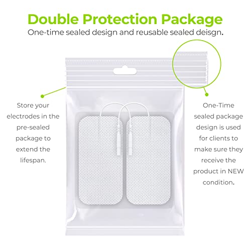 Auvon Tens Unit Pads 2"X4" 10 Pcs, 3Rd Gen Latex-Free Rectangular Replacement Pads Electrode Patches With Upgraded Self-Stick Performance For Electrotherapy #TOP3