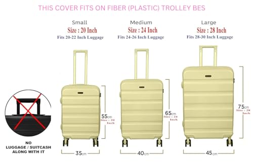 Image of Printed Luggage Cover for Traveling Bag & Suitcase - Stretchable & Scratchproof Trolley Protector with Velcro Lock & Lightweight Washable Material(Suitcase Bag Not Included, Only Cover in Product)