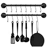 EGASON 21 inch Pot Pan Bar Rack Wall Mounted Set of 2 with 16 Hooks Industrial Pipe Pot Pan Hanger Rustic Iron Pan Hanging Rail Pipe Towel Holder Kitchen Utensil Organizer Black EGASON 21 inch Pot Pan Bar Rack Wall Mounted Set of 2 with 16 Hooks Industrial Pipe Pot Pan Hanger Rustic Iron Pan Hanging Rail Pipe Towel Holder Kitchen Utensil Organizer Black