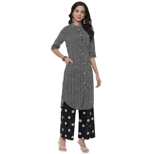 Image of BIBA Women Cambric Straight Printed Suit Set