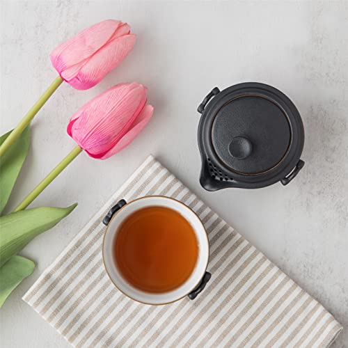 Heer Chinese Travel Gaiwan Tea Set For One, Ceramic Small Kungfu Teapot With Teacup For Adults, Japanese Style Tea Accessories For Tea Lovers. #TOP3