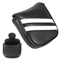 Schwarze Putter-Schlägerhaube Golf Putter Cover Mallet Putter Abdeckung Golf-Schlägerkopfhülle Golfschläger Schutzhülle Schlägerkopfhüllen Headcover Kopf PU-Mallet-Putter-Abdeckung Cover Golf Zubehör