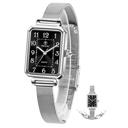 Womens Watch Fashion Dress Mesh Strap Waterproof Watches for Women Elegant Dainty Two Tone Womens Watch Analog Quartz Easy Read Ladies Watches with Day Date