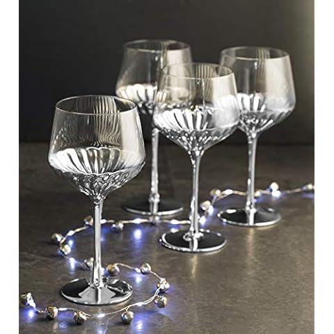 Yasirona Waterside - Set of 4 Glam Wine Glasses -Platinum Cover