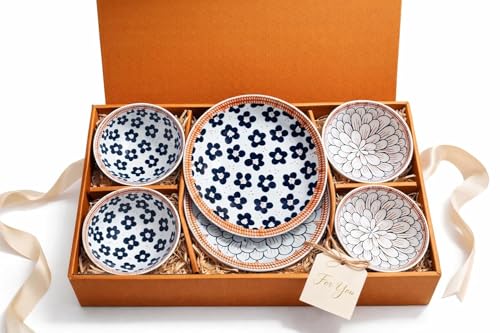 Image of Plates and Bowls Set | Ceramic Dinner Set | 4 Pcs Ceramic Bowl, 2 Plates Elegant Dinnerware for Rice, Soup, Snacks & Desserts-Kitchen & Dining, Crockery Set for Dining & Gifting(2plate+4bowl)