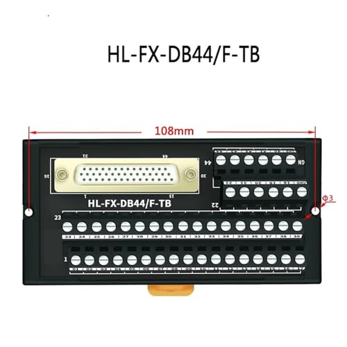 Module d'interface rail DIN DB44 D-Sub haute densité avec repérage numéroté - 3