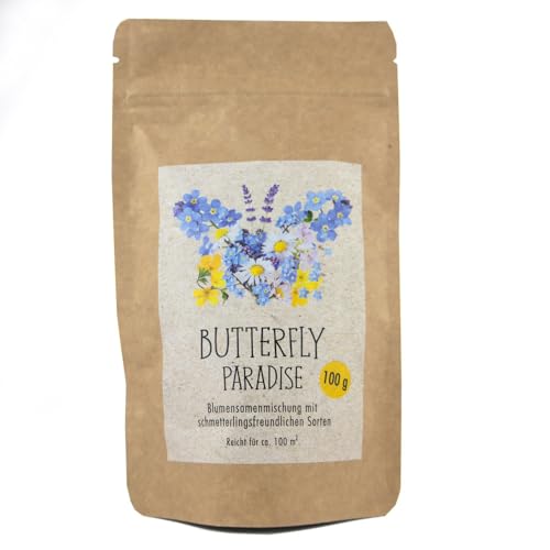 Butterfly Paradis - Mélange de graines de fleurs avec variétés de fleurs respectueuses des papillons, pour 100 m²
