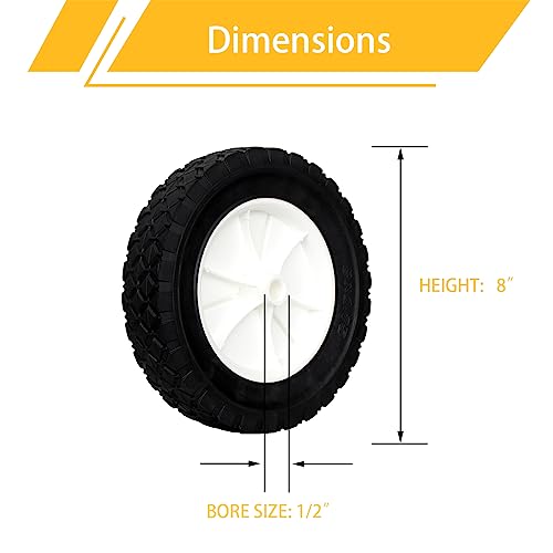 (Set Of 2) 8 Inch Replacement Hand Truck Wheel Lawnmower Grill Tires 9613, Oregon 72-108 - Compatible With Craftsman Ayp Lawnmower Edger, Bbq Grills, Radio Flyer Wagon, Utility Cart, Snowblower #TOP1