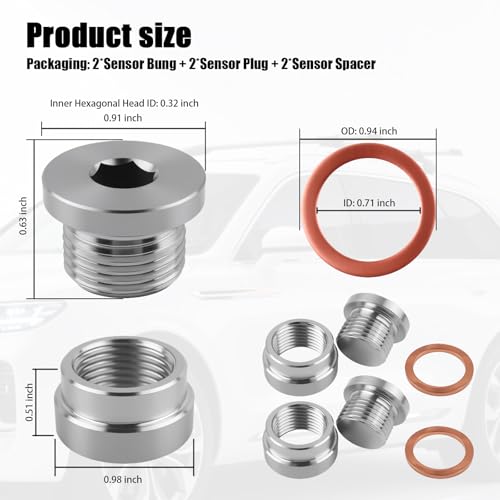 Kit de 2 piezas tapón sensor M18x1.5 acero inoxidable miniatura 2