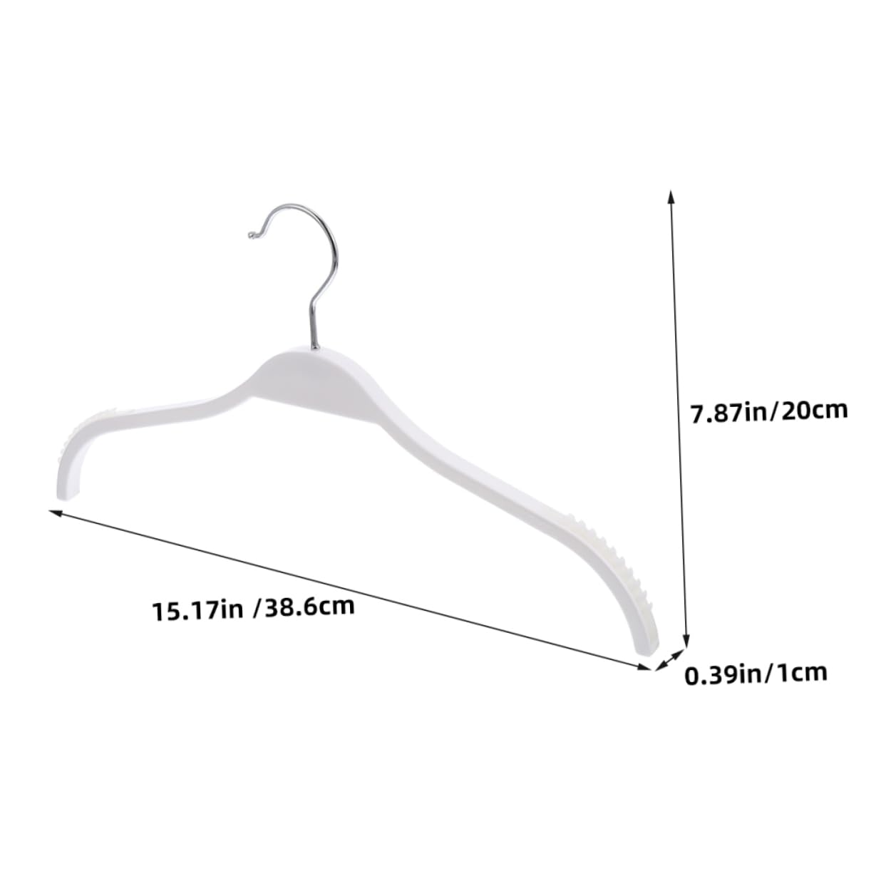 KOMBIUDA Grucce Bianche in Plastica Abs, Antiscivolo, Confezione da 12 Pezzi, Struttura Robusta Salvaspazio per Armadio e Guardaroba