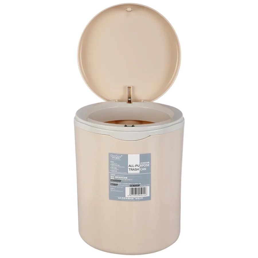 B-LADY Plastic All-Purpose Trash Can/Desk Dustbin - Cylindrical - Push Open Mechanism, Sturdy, Durable & Lightweight Round shape-image-6