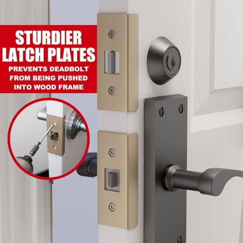 Securityman Door Reinforcement Kit | Door Jamb Protector | Door Frame Repair Kit |(15GA Thick Steel) Fort Your Home with Anti Kick Door Security with Heavy Duty Striker Plate Kit