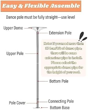 Dance Pole for Home,Dancing Pole Dancing Pole Fitness Exercise Stripper Pole, Portable & Removable Dancing Pole For Home Club Bar Gym, Height Adjustable