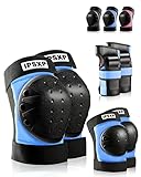 IPSXP Protecciones Patines, Almohadillas para Rodillas Codo Muñeca Niños Adolescente Seguridad en la Protecciones para Monopatín, Skate, Patines, Patinaje, Scooter, Bicicleta (L)