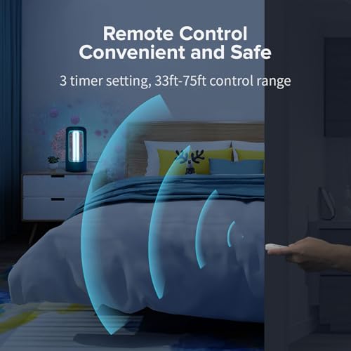 SANSI UV Lampe Desinfektion 42W, UVC Sterilisationslampe mit Fernbedienung, Starke UVC Keimtötende Lampe (254nm Wellenlänge), Tragbar UV-Sterilisator für Schlafzimmer, Hotel, Küche, Bad - Ozonfrei