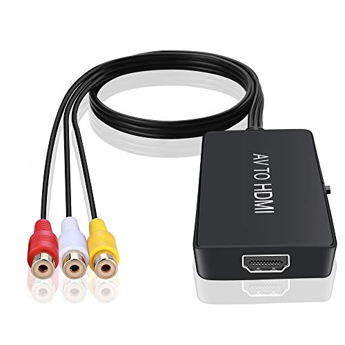 RCA to HDMI Converter, TaiHuai Composite AV to HDMI Adapter Support 1080P, PAL/NTSC Compatible for PS one, Xbox, PS4, PS3, TV, STB, VHS, VCR, DVD - Black