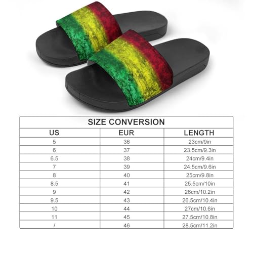 Red Yellow Green Rasta Flag House Slippers for Women Men Shower Slides Bathroom Sandals2
