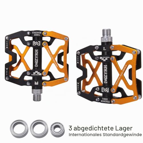 MZYRH Mountainbike Pedale CNC Aluminium mit 3 Abgedichtete Lager – Ansicht 3