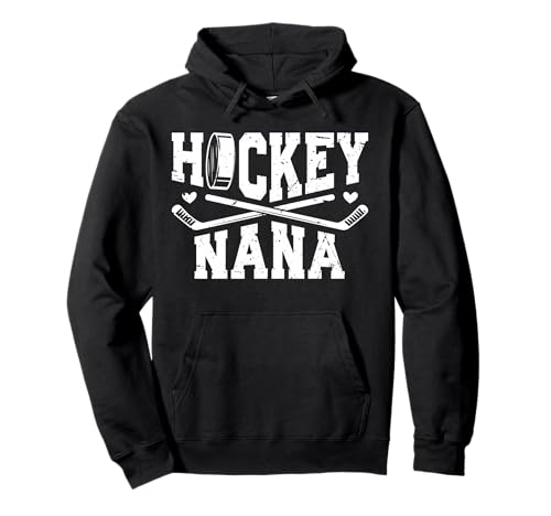 Ice Hockey Player Nana On Mother's Day Pullover Hoodie - Black, Small, Unisex-Adult