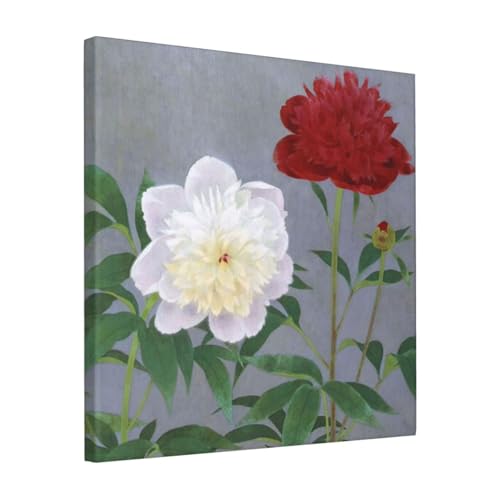 絵画 フレーム装飾画 山口華楊 芍薬 キャンバスアート アートパネル 壁画 壁掛け 絵 モダンアート 版画 壁飾り 世界の名画 ポスター 40x40cm