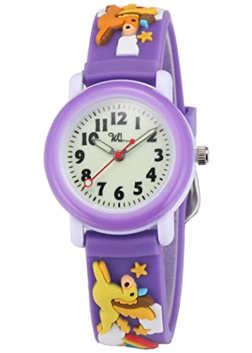 Jewtme Kids Time Teacher Watches 3D Cute Cartoon Silicone Children Toddler Butterfly Wrist Watches for Ages 3-10 Boys Girls Little Child