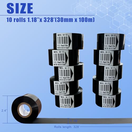 Cinta de estampado termo 30mm x 100m pack 10 rolls miniatura 3