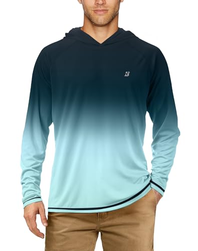 Image of Roadbox Mens Fishing Sun Hoodie, Long Sleeve UPF 50+ UV Protection Shirts