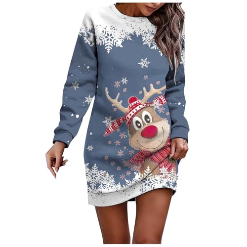 Weihnachtskleid Damen Weihnachtskostüm Weihnachtsmotiv Damen Strickkleid Große Lustig Weihnachtskleidung Weihnachtsoutfit Größen Christmas Kleid...