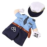balacoo Katze Polizei Kostüm Katze Uniform Polizist Outfits mit Hut Haustier Kostüme Verkleiden Sich Outfit Kleidung Kleidung für Katze Hündchen - Größe L