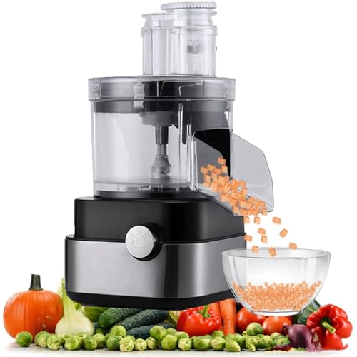 Cortes de verduras eléctricas genéricas 600 W, máquina automática de corte de frutas y verduras con cuchillas de 6/8/10/12/15 mm, ajuste de velocidad 5000 ml, 110 V