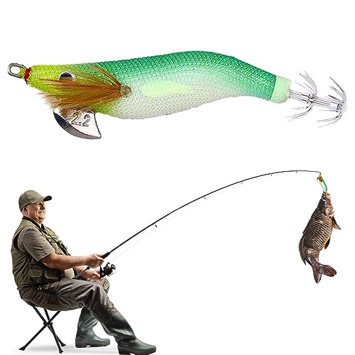 Leuchtender Köder für | Kunstköder für mit Augen - Outdoor-Sportzubehör zum Angeln von Wels, Zahn, Schlangenkopf, Tintenfisch, Tintenfisch, Tintenfisch